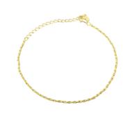 Harfi Women's Gold Plated Everyday Rope Chain Stacking Bracelet | Size: 7.5 inches Harfi Gold 7.5 inches