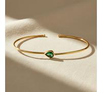 Harfi Women's Gold Plated Minimalist Emerald May Birthstone Bangle Harfi Gold One Size