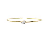 Harfi Women's Gold Plated Minimalist Pearl June Birthstone Bangle Harfi Gold One Size