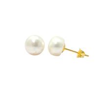Harfi Women's Handpicked Freshwater Gold Plated Pearl Stud Earrings Harfi Gold One Size