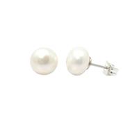 Harfi Women's Handpicked Freshwater Silver Pearl Stud Earrings Harfi Silver One Size