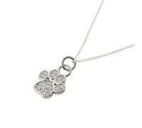 Harfi Women's Mini Dog Cat Paw Print Charm Sterling Silver Necklace | Size: 18 inches Harfi Silver 18 inches