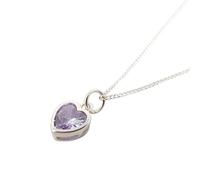 Harfi Women's Mini Heart Alexandrite June Birthstone Necklace in Purple | Size: 18 inches Harfi Purple 18 inches