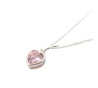 Harfi Women's Mini Heart Rose Quartz October Birthstone Necklace in Pink | Size: 18 inches Harfi Pink 18 inches