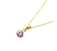 Harfi Women's Mini Round Alexandrite June Birthstone Pendant Necklace in Purple | Size: 18 inches Harfi Purple 18 inches