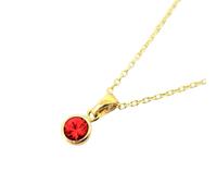 Harfi Women's Mini Round Garnet January Birthstone Pendant Necklace in Red | Size: 18 inches Harfi Red 18 inches