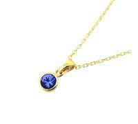 Harfi Women's Mini Round Sapphire September Birthstone Pendant Necklace in Blue | Size: 18 inches Harfi Blue 18 inches
