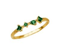 Harfi Women's Minimalist Emerald Gemstone May Birthstone Adjustable Gold Vermeil Ring Harfi Gold One Size