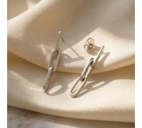Harfi Women's Paperclip link chain everyday drop sterling silver earrings Harfi Silver One Size