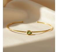 Harfi Women's Peridot August Birthstone Gold Plated Bangle | Size: 7.5 inches Harfi Gold 7.5 inches