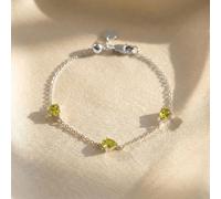 Harfi Women's Peridot August Birthstone Minimalist Sterling Silver Bracelet | Size: 7.5 inches Harfi Silver 7.5 inches