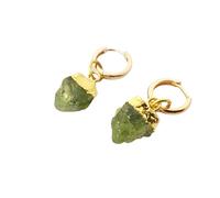 Harfi Women's Raw Peridot August Birthstone Gold Plated Huggies Harfi Gold One Size