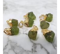 Harfi Women's Raw Peridot Crystal August Birthstone Pendant Charm in Gold Harfi Gold One Size