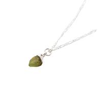 Harfi Women's Raw Peridot Sterling Silver August Birthstone Necklace | Size: 18 inches Harfi Silver 18 inches