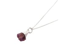 Harfi Women's Raw Ruby Sterling Silver July Birthstone Necklace | Size: 18 inches Harfi Silver 18 inches