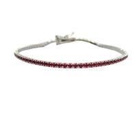 Harfi Women's Ruby Gemstone Sterling Silver Tennis Bracelet in Red | Size: 18 cm Harfi Red 18 cm
