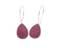 Harfi Women's Ruby July Birthstone Dangle Drop Silver Earrings in Pink Harfi Pink One Size
