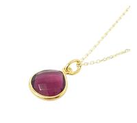 Harfi Women's Ruby July Birthstone Gold Plated Pendant Charm Necklace in Red | Size: 18 inches Harfi Red 18 inches