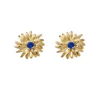 Harfi Women's Sapphire September Birthstone Aster Birthflower Stud Earrings in Gold Harfi Gold One Size