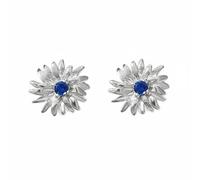 Harfi Women's Sapphire September Birthstone Aster Birthflower Stud Earrings in Silver Harfi Silver One Size