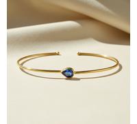Harfi Women's Sapphire September Birthstone Gold Plated Bangle | Size: 7.5 inches Harfi Gold 7.5 inches