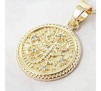 Harfi Women's Scorpio Gold Plated Round Pendant Charm Harfi Gold One Size