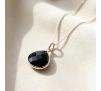 Harfi Women's Silver Black Onyx Gemstone Pendant Necklace | Size: 18 inches Harfi Silver 18 inches