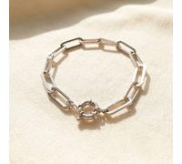 Harfi Women's Silver Plain Paperclip Bracelet | Size: 18 cm Harfi Silver 18 cm
