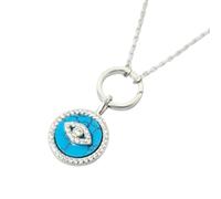 Harfi Women's Silver Turquoise Evil Eye Pendant Charm Necklace | Size: 18 inches Harfi Silver 18 inches
