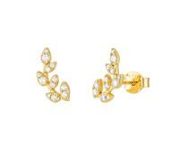 Harfi Women's Sparkling Leaf Branch Gold Plated Stud Earrings Harfi Gold One Size
