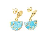 Harfi Women's Statement Blue Turquoise December Birthstone Earrings Harfi Blue One Size