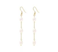 Harfi Women's Statement Freshwater Pearl Dangle Drop Bridal Earrings in Gold Harfi Gold One Size