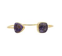 Harfi Women's Statement Gold Vermeil Amethyst February Birthstone Bangle Bracelet Harfi Gold One Size
