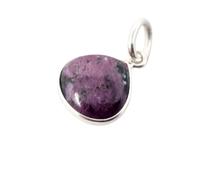 Harfi Women's Sterling Silver Ruby July Birthstone Heart Charm Pendant in Pink Harfi Pink One Size