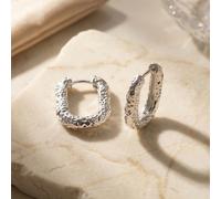 Harfi Women's Sterling Silver U-shaped Molten Hinged Huggie Earrings Harfi Silver One Size
