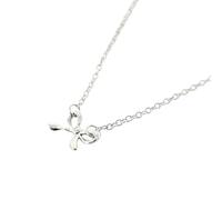Harfi Women's Tiny Small Bow Tie Ribbon Sterling Silver Necklace | Size: 18 inches Harfi Silver 18 inches