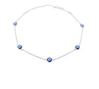 Harfi Women's Turkish Blue Evil Eye Silver Charm Friendship Bracelet | Size: 19 cm Harfi Silver 19 cm