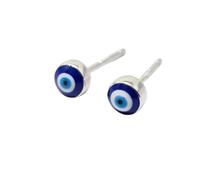Harfi Women's Turkish Evil Eye Nazar Protective Silver Stud Earrings Harfi Silver One Size