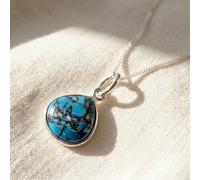 Harfi Women's Turquoise December Birthstone Sterling Silver Necklace | Size: 18 inches Harfi Silver 18 inches
