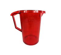 Harfield 750ml Shatterproof Copolyester Plastic Pitcher Measuring Drink Jug with Lid BPA Free Graduated (Red)