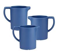 Harfield Blue Small Individual 200ml Custard Milk Gravy Cream Jug Pack of 3 Reusable Polypropylene Plastic