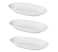 Harfield Deep Oval Medium Plates Pack of 3 400ml Food Platter Virtually Unbreakable Polycarbonate Plastic