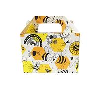 Harfield Kids Lunch Boxes Bees Cartoon Happy Meal Style Cardboard Recyclable Disposable FSC Certified Pack of 25