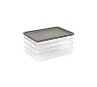Harfield Meat & Cheese 4 Compartment Box with Lid Fridge Food Storage Deli Cold Cuts Container