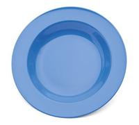 Harfield Pasta Soup Blue Plate - Pack of 4, 21.5cm HQ Shatterproof Polycarbonate Plastic
