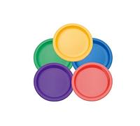 Harfield Rainbow Multicoloured 17cm Plate Set of 5 Reusable Virtually Unbreakable Polycarbonate Plastic Plates