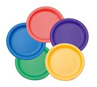 Harfield Rainbow Multicoloured 23cm Plate Set of 5 Reusable Virtually Unbreakable Polycarbonate Plastic Plates