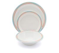 Harfield Rainbow Swirl Patterned Duo Polycarbonate Plastic Dining Set Reusable Virtually Unbreakable Plates Bowl