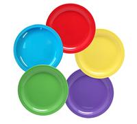 Harfield Small Plates Rainbow Colours Pack of 5 Children's Reusable Copolyester Unbreakable Plates BPA Free