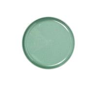 Harfield Walled Dinner Plates Pack of 4 Heavyweight Shatterproof Plastic Dishwasher Microwave Safe 23cm (Green Speckle)
